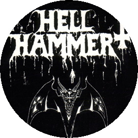 Insigna 2,5 cm HELLHAMMER Satanic Rites   (HBG)