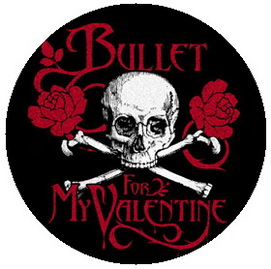 Insigna 2,5 cm BULLET FOR MY VALENTINE Skull Logo (HBG)