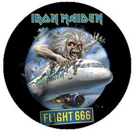 Insigna 2,5 cm IRON MAIDEN Flight 666    (HBG)