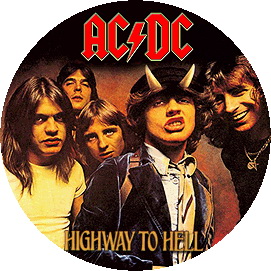 Insigna 2,5 cm AC/DC Highway to Hell (HBG)