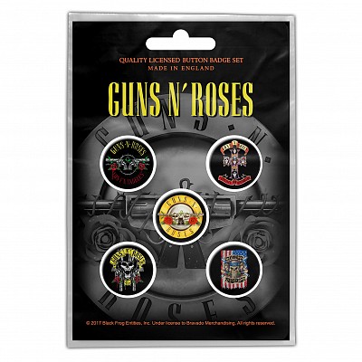 Set 5 insigne GUNS N ROSES - Bullet Logo