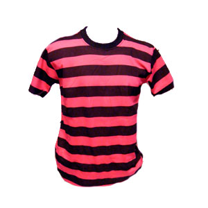 Tricou barbatesc dungi roz/negre