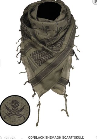 Esarfa militara multifunctionala Art. No. 12609101 OD/BLACK SHEMAGH SCARF SKULL