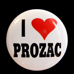 Insigna mica I LOVE PROZAC