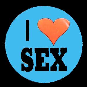 Insigna mica albastra I LOVE SEX