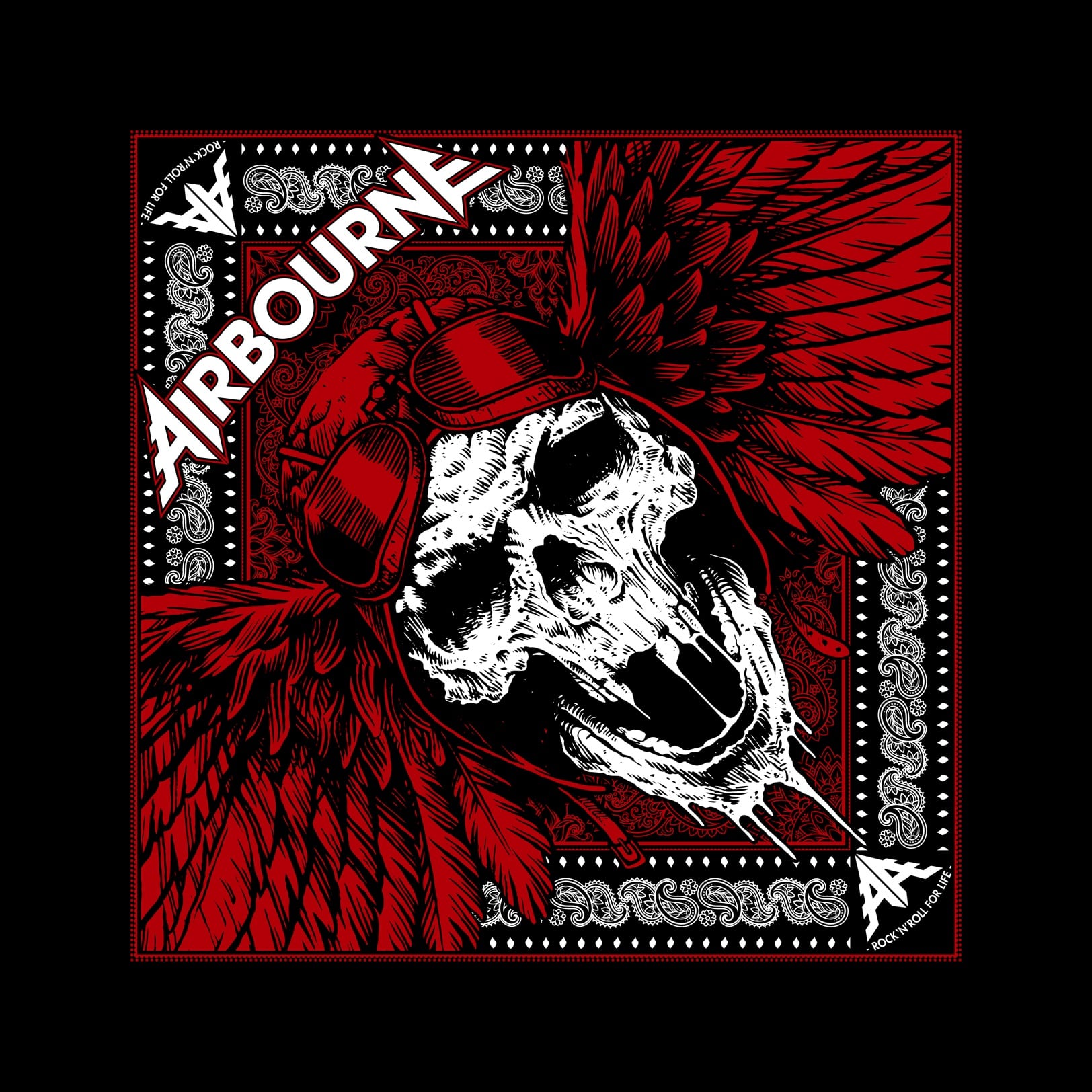 Bandana AIRBOURNE Red Skull B072