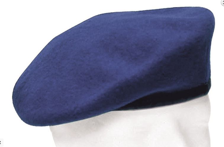 Bereta de lana second-hand GERMAN COBALT BLUE BERET Art. No.91240211