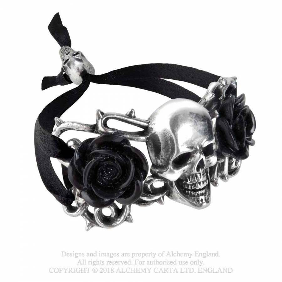 Bratara A96 Skull & Briar Rose Bangle