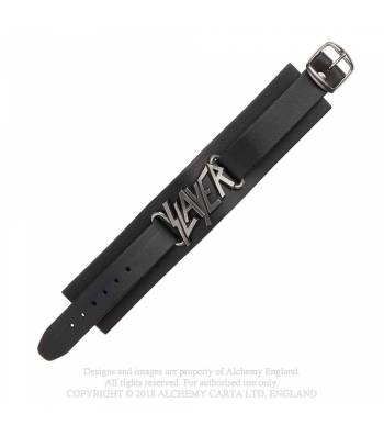 Bratara de piele HRWL445 Slayer: logo Leather Wriststrap