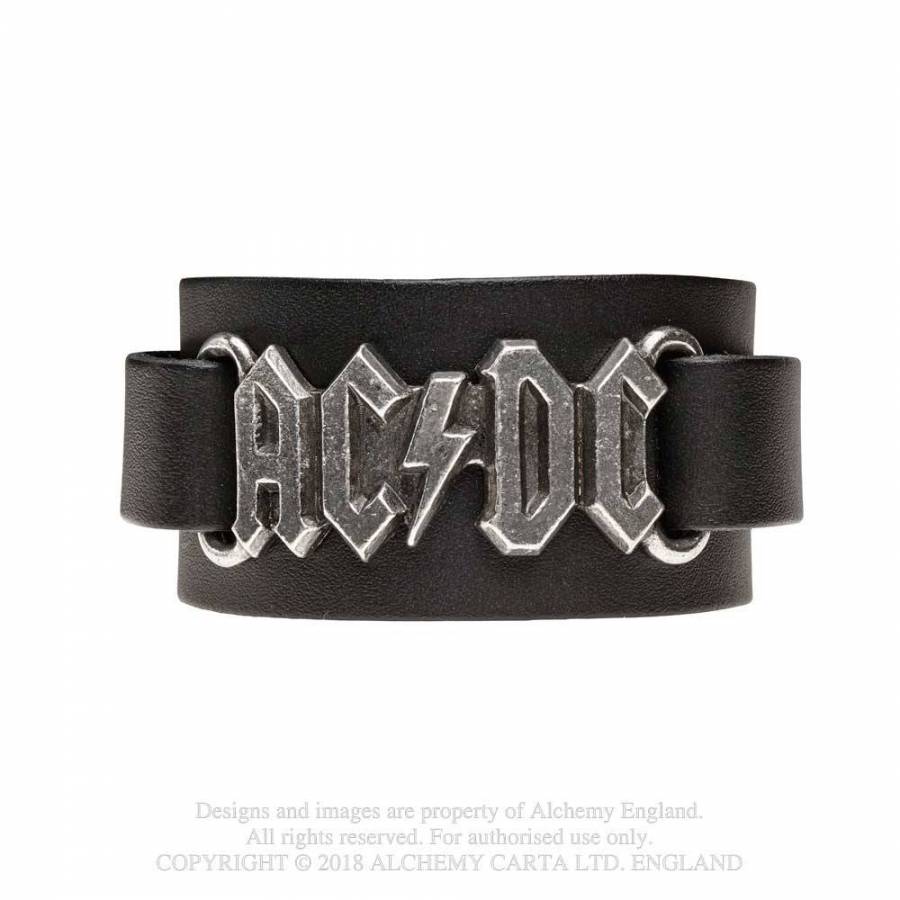 Bratara de piele HRWL446 AC/DC: logo Leather Wriststrap