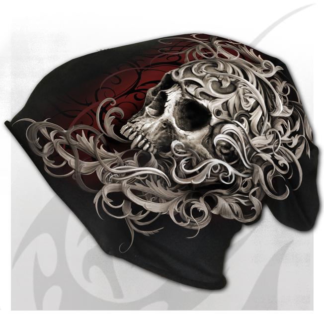 Caciula  W033A801 SKULL SHOULDER WRAP - Light Cotton Beanies Black