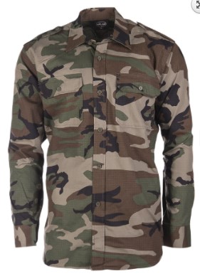 Camasa Militara Ripstop cu Maneca Lunga Woodland Art.-Nr.10915020