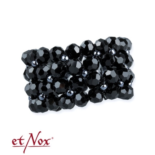 R4052 Inel de sticla - Wide Black Crystal