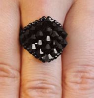 R4059 Inel de sticla - Black Crystal