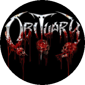 Insigna 2,5 cm OBITUARY Logo Skulls (HBG)