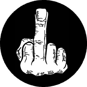 Insigna 3,7 cm FUCK OFF (FINGER) (B37-0117)