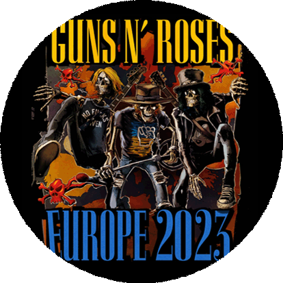 Insigna 3,7 cm GUNS N ROSES: Europe 2023 (B37-0338)