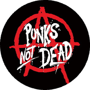 Insigna 3,7 cm PUNKS NOT DEAD - Anarchy (B37-0141)