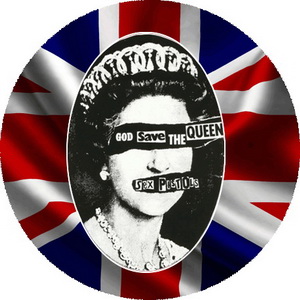 Insigna 3,7 cm SEX PISTOLS: God Save The Queen (B37-0148)