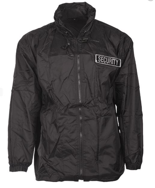 Jacheta militara pentru ploaie BLACK SECURITY WINDBREAKER Art. Nr. 12055002