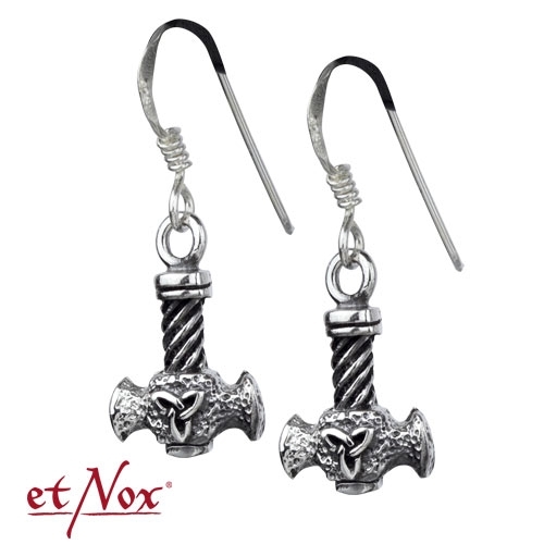 O159 Cercei de argint Thors Hammer