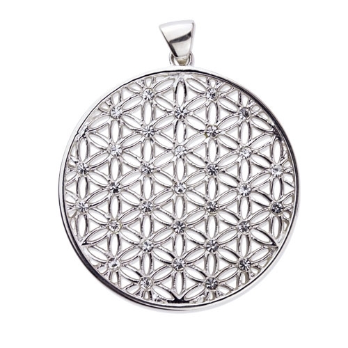 K2105 Pandantiv de argint cu zirconiu placat - Flower of Life