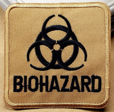 Patch BIOHAZARD Logo coyote (patch patrat) (JBG)