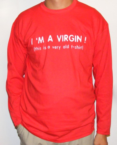 Long Sleeve rosu I M A VIRGIN!