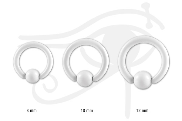 Piercing alb metalic cu biluta (FTC)(P01-017)