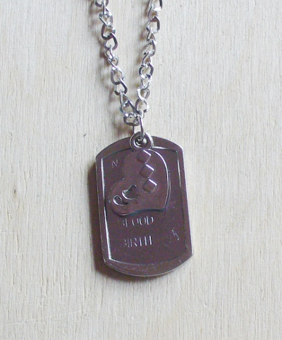 Dog tag argintiu Inima plina