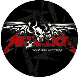 Insigna 2,5 cm METALLICA Seek And Destroy  (HBG)