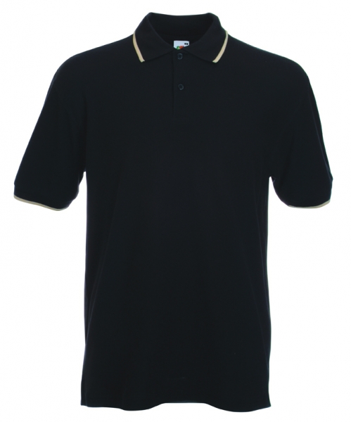 Tricou Polo Triped Black/Stone