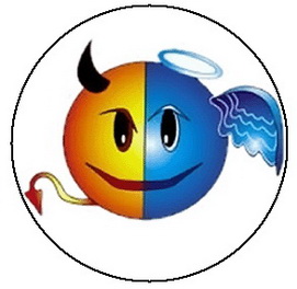 Insigna 2,5 cm SMILEY Devil-Angel  (HBG)