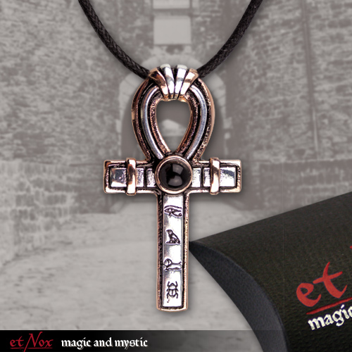 BK5451 Pandantiv de bronz placat cu argint Ankh