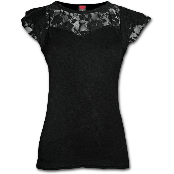 Top dama P001F721 - GOTHIC ELEGANCE Lace Layered