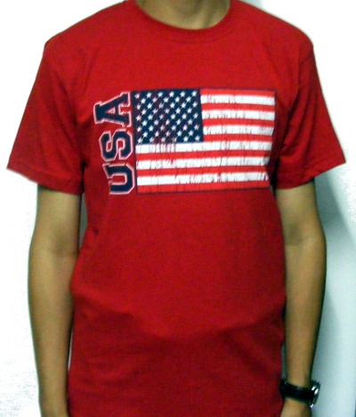 Tricou rosu USA Flag