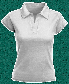 Girlie Lady-Fit Rib Polo Alb 63-502-30