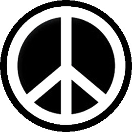 Insigna 2,5 cm PEACE SYMBOL (b/w)  (HBG)