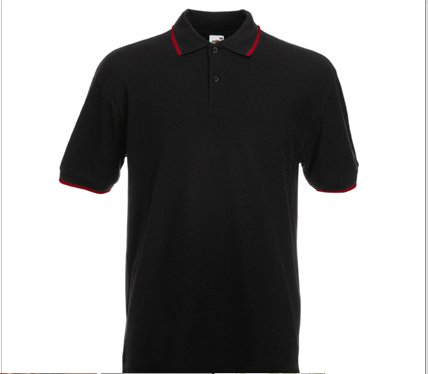 TIPPED POLO Fruit of the Loom negru-rosu