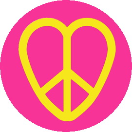 Insigna 2,5 cm PEACE Heart  (HBG)