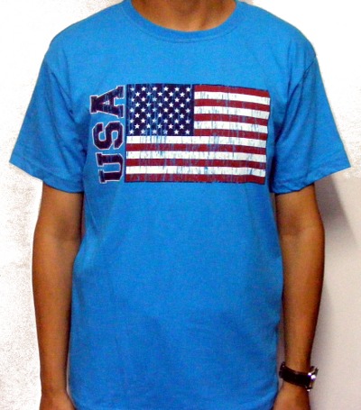 Tricou albastru USA Flag