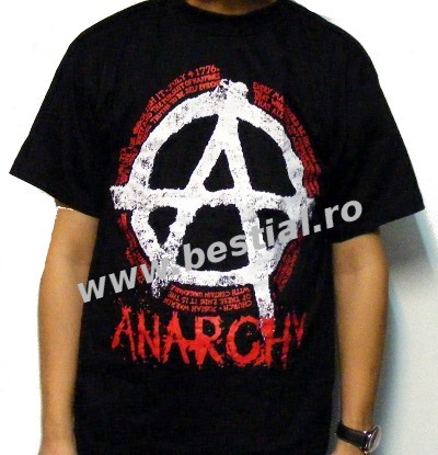 Tricou ANARCHY Alb cu rosu TR/JV/T001