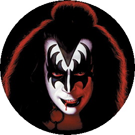 Insigna 2,5 cm KISS Gene Simmons   (HBG)