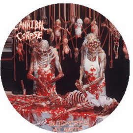 Insigna 2,5 cm CANNIBAL CORPSE Butchered at Birth (HBG)