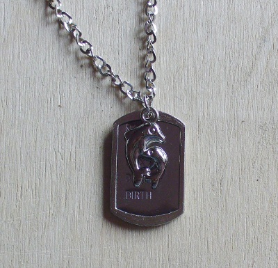 Dog tag argintiu Delfini