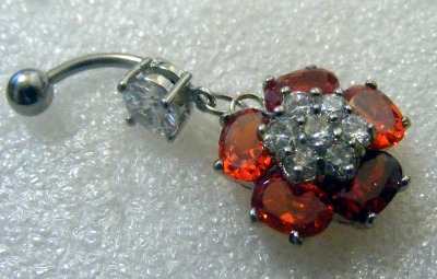 Piercing pentru buric red flower (CJL)