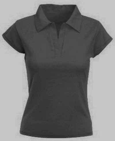 Girlie Lady-Fit Rib Polo Negru 63-502-36