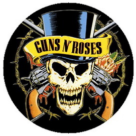 Insigna 2,5 cm GUNS N ROSES Kalapos (Joben)    (HBG)