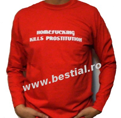 Long Sleeve rosu HOMEFUCKING KILLS PROSTITUTION