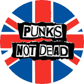 Insigna 2,5 cm PUNKS NOT DEAD Flag  (HBG)